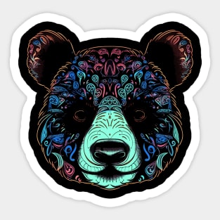 Colorful Psychedelic Mandala Panda - Vibrant and Eye-catching Design Sticker